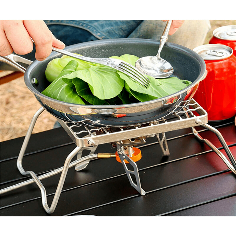 1 бр. Външен държач за печка от неръждаема стомана, преносим сгъваем грил, скара, тава, поставка, скара