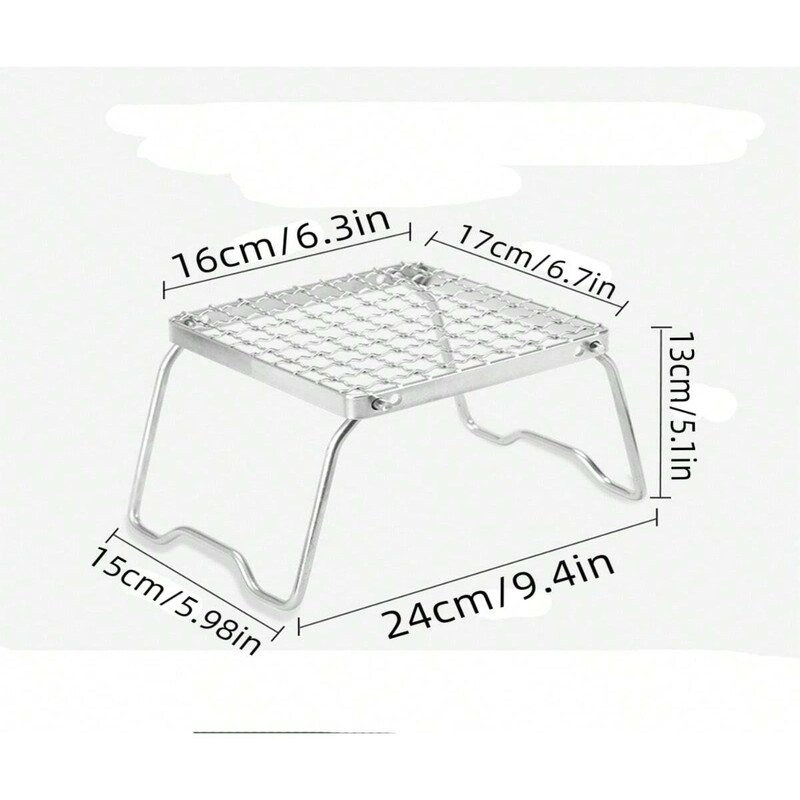 1 бр. Външен държач за печка от неръждаема стомана, преносим сгъваем грил, скара, тава, поставка, скара