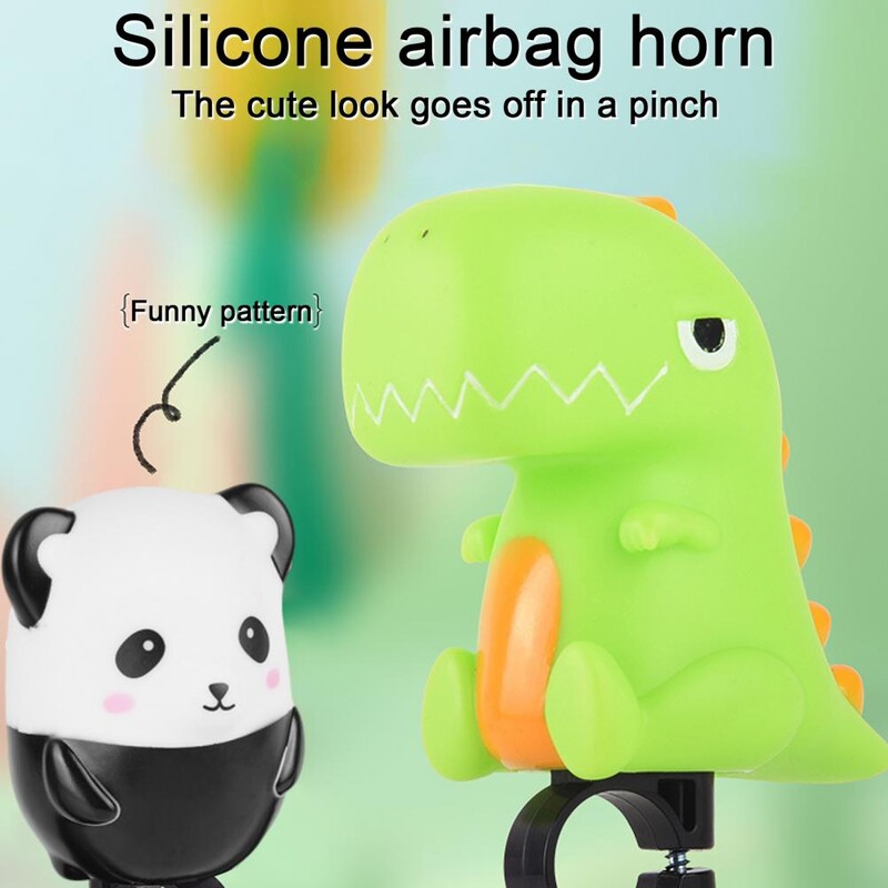 Velosipēda zvans, viegls dizains, skaļš velosipēda rags, burvīgs multfilmu velosipēdu zvanu komplekts bērniem Jauka dinozauru varde panda izjādei