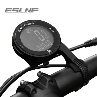 ESLNF bezvadu velosipēdu dators velosipēdu odometrs Daudzfunkcionāls LCD ekrāns riteņbraukšanas spidometrs kalnu velosipēda ātruma mērītājs