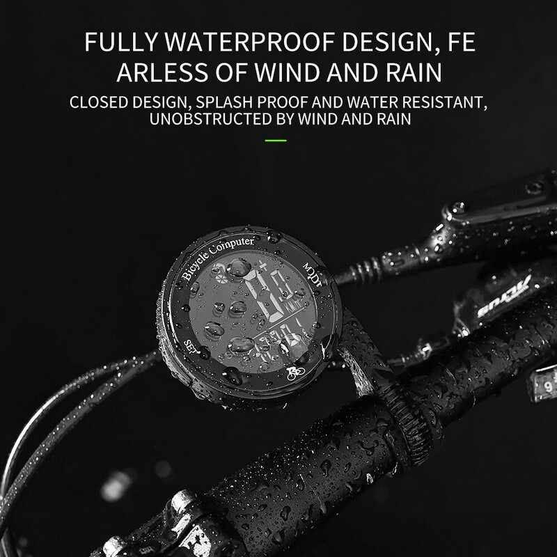 ESLNF bezvadu velosipēdu dators velosipēdu odometrs Daudzfunkcionāls LCD ekrāns riteņbraukšanas spidometrs kalnu velosipēda ātruma mērītājs