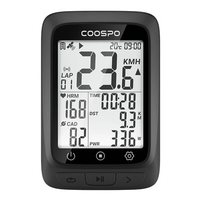 COOSPO BC26/BC107 Računalo za bicikle GPS Bežični biciklistički odometar Brzinomjer 2.4" FSTN Bluetooth5.0 ANT+ Vodootporan GPS BDS