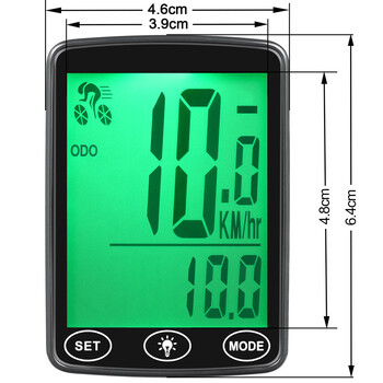 Водоустойчив велосипеден скоростомер със задно осветление Многофункционален шосеен велосипеден компютър Интелигентен скоростомер със сензорен екран със сензор