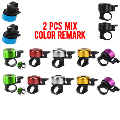 2gab Maza velosipēda zvana alumīnija sakausējuma velosipēda drošības brīdinājuma trauksmes signāla riteņbraukšanas stūres zvana gredzens velosipēda skaņas signāla riteņbraukšanas piederums