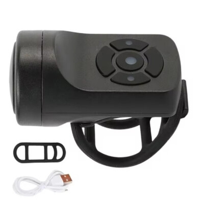 Велосипеден клаксон Електрически велосипеден звънец 120DB Водоустойчив велосипеден клаксон USB акумулаторен MTB шосейно колоездене Велосипедна аларма Клаксон Аксесоари за велосипеди