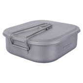 TOMSHOO titāna pusdienu kaste viegla kempinga Bento kaste ar salokāmu rokturi un vāku ēdiena gatavošanai brīvā dabā kempinga pārgājienu piknikam