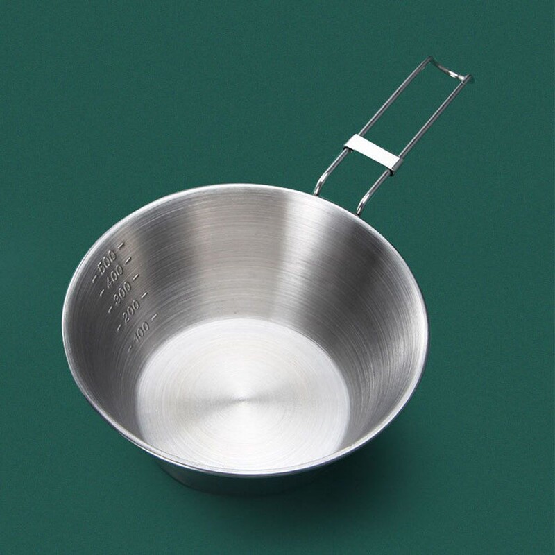 за пътуване Пикник Консумативи за къмпинг Инструменти за открито Външен съд за готвене Купа от неръждаема стомана Къмпинг Купа за ориз Външна сгъваема купа