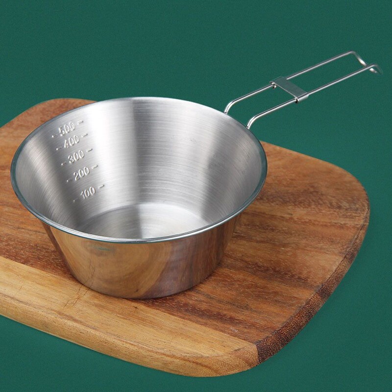 за пътуване Пикник Консумативи за къмпинг Инструменти за открито Външен съд за готвене Купа от неръждаема стомана Къмпинг Купа за ориз Външна сгъваема купа