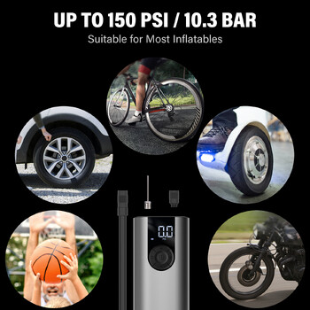 CYCPLUS A8 Преносима велосипедна помпа за гуми Bike Inflator Електрически въздушен компресор Високо налягане Акумулаторна батерия за автомобилни топки