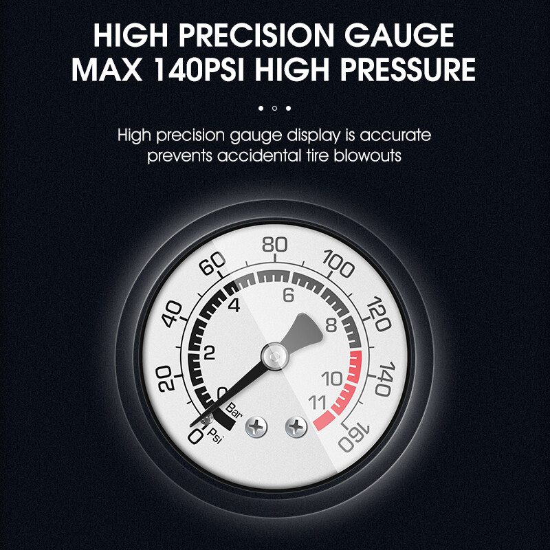 WEST BIKING Velosipēdu gaisa sūknis augstspiediena riteņbraukšanai 140 PSI grīdas sūknis MTB šosejas velosipēds Schrader Presta Valve Ball Riepu piepūtējs