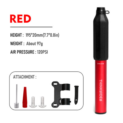 ThinkRider 120Psi mini velosipēdu sūknis alumīnija sakausējuma velosipēda rokas gaisa sūknis riepu piepūtējs Schrader Presta Valve MTB šosejas riteņbraukšanas sūknis