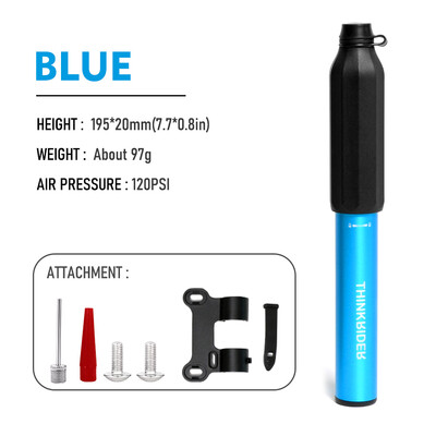 ThinkRider 120Psi mini velosipēdu sūknis alumīnija sakausējuma velosipēda rokas gaisa sūknis riepu piepūtējs Schrader Presta Valve MTB šosejas riteņbraukšanas sūknis
