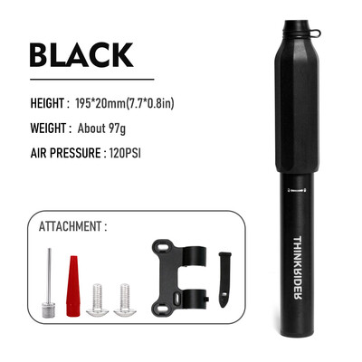 ThinkRider 120Psi mini velosipēdu sūknis alumīnija sakausējuma velosipēda rokas gaisa sūknis riepu piepūtējs Schrader Presta Valve MTB šosejas riteņbraukšanas sūknis