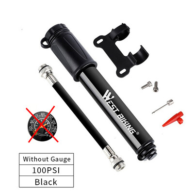 WEST BIKING Pumpa za bicikle s mjeračem Prijenosni okvir Pumpa za bicikle Schrader i Presta ventil 160psi Pumpa za gume za cestovne brdske bicikle