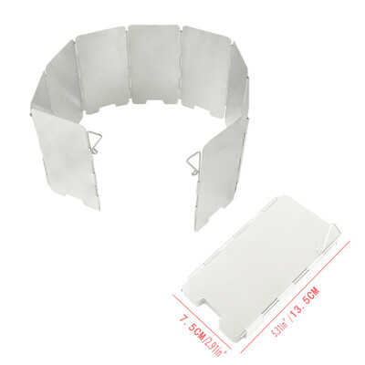 Saliekamais degļu vējstikls āra kempinga plīts pikniks, degļa vējstikls nerūsējošā tērauda noņemams gāzes plīts vējstikls