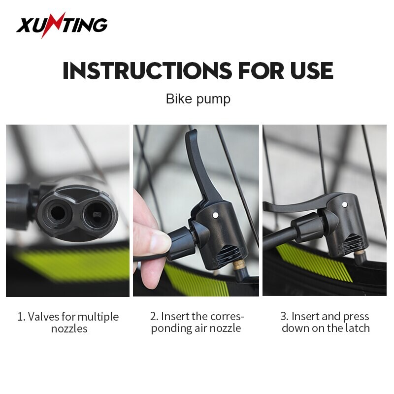 Xunting Bike Foot Mini Pump 140PSI velosipēda riepas Presta&Schrader Valve grīdas sūknis šosejas velosipēda MTB spiediena mērītāja piederumiem