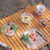 Āra kempings Īpaši viegli saliekamie galda piederumi, pārnēsājami trauki, pusdienu šķīvis, kafijas filtrs, piltuve, ūdens glāze, pārtikas galda piederumu komplekts