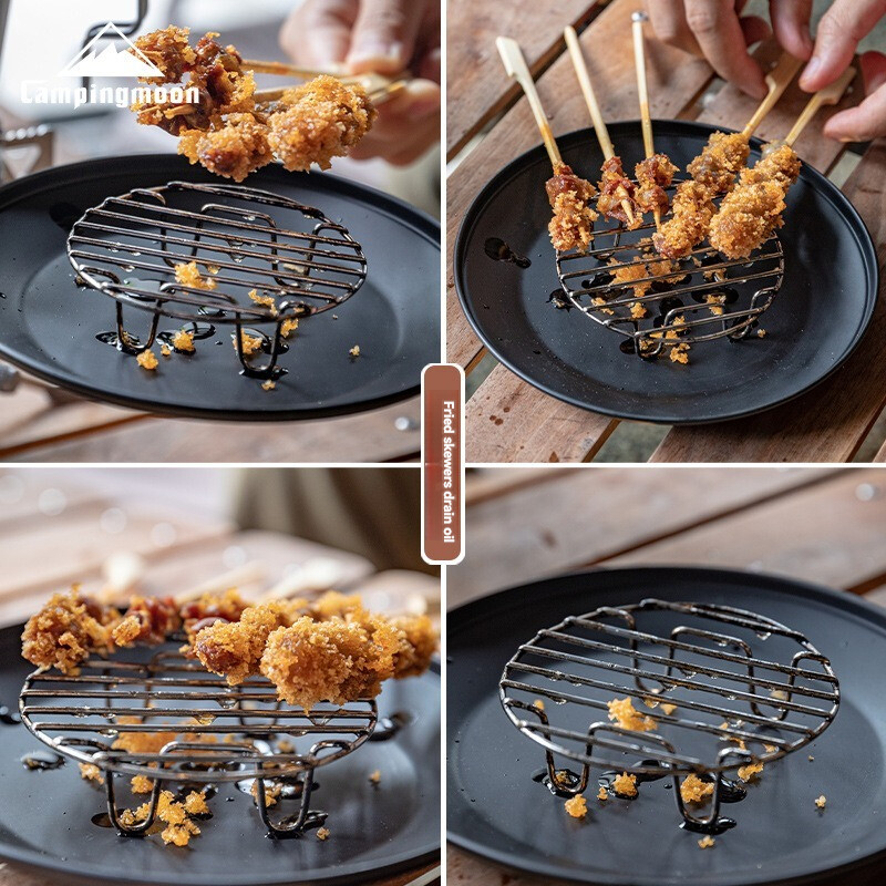 CAMPINGMOON W9 Suport pentru aburi pentru picnic pentru camping în aer liber Suport pentru aburi, potrivit pentru boluri de zăpadă, plasă de jos din oțel inoxidabil