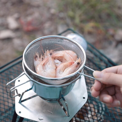 CAMPINGMOON Outdoor Camping Snow Bowl Food Grade 304 από ανοξείδωτο ατσάλι Λεπτό μπολ φίλτρου κουταλιού ψαρέματος S213