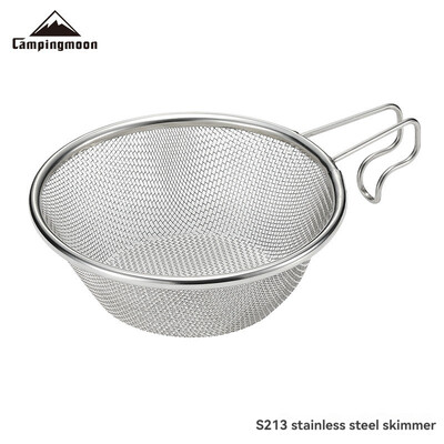 CAMPINGMOON Outdoor Camping Snow Bowl Food Grade 304 Nerūsējošā tērauda makšķerēšanas karote smalka filtra bļoda S213