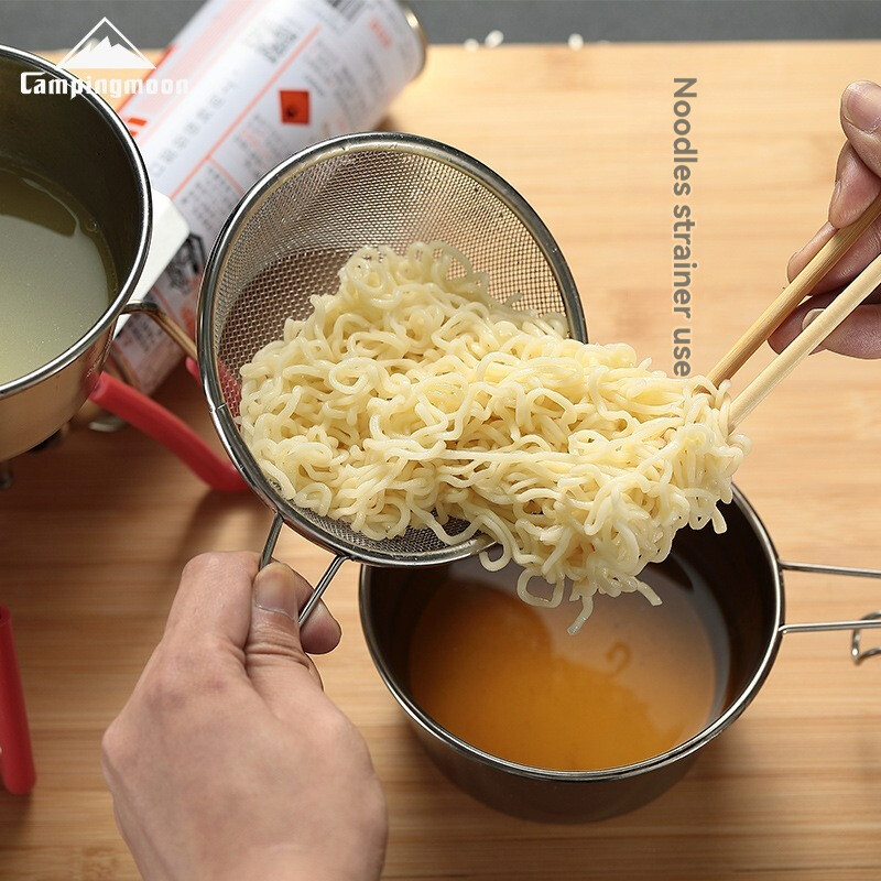 CAMPINGMOON Outdoor Camping Snow Bowl Food Grade 304 Nerūsējošā tērauda makšķerēšanas karote smalka filtra bļoda S213