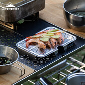 CAMPINGMOON āra kempings alumīnija pusdienu kastes apakšējais tīkls piknikam, sabiezināts nerūsējošā tērauda tvaicēšanas tīkls ar augstu tvaicēšanas loksni