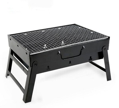 Pārnēsājami salokāmi BBQ grili iekšpagalms bārbekjū kokogļu grila plīts nerūsējošā tērauda āra kempings pikniks 85DA
