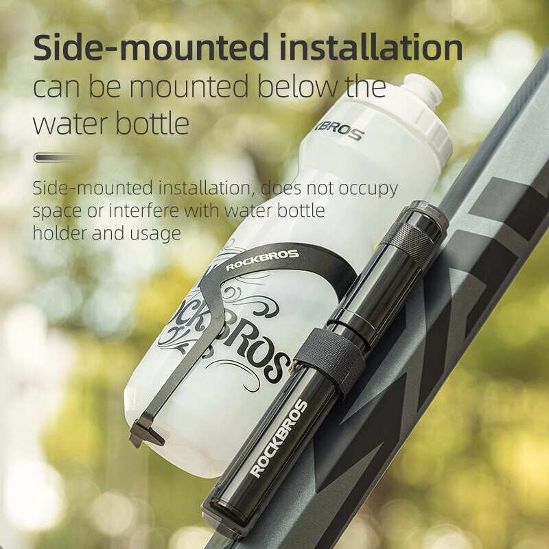 ROCKBROS pārnēsājamais velosipēda sūknis, alumīnija sakausējums, 260PSI gaisa piepūšanas sūknis AV FV motocikla lodīšu MTB šosejas riteņbraukšanas riepu velosipēda sūknis