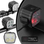 Велосипедни клаксонни светлини 120dB USB зареждане Велосипеден фар 2 в 1 Велосипеден фар 4LED 3 режима за аксесоар за планински велосипед на открито