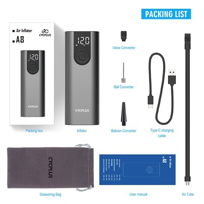 CYCPLUS A8 Zračni kompresor Električna pumpa za bicikle za automobil Pumpa za napuhavanje Visokotlačni dodaci za bicikle za Mtb motociklističke gume