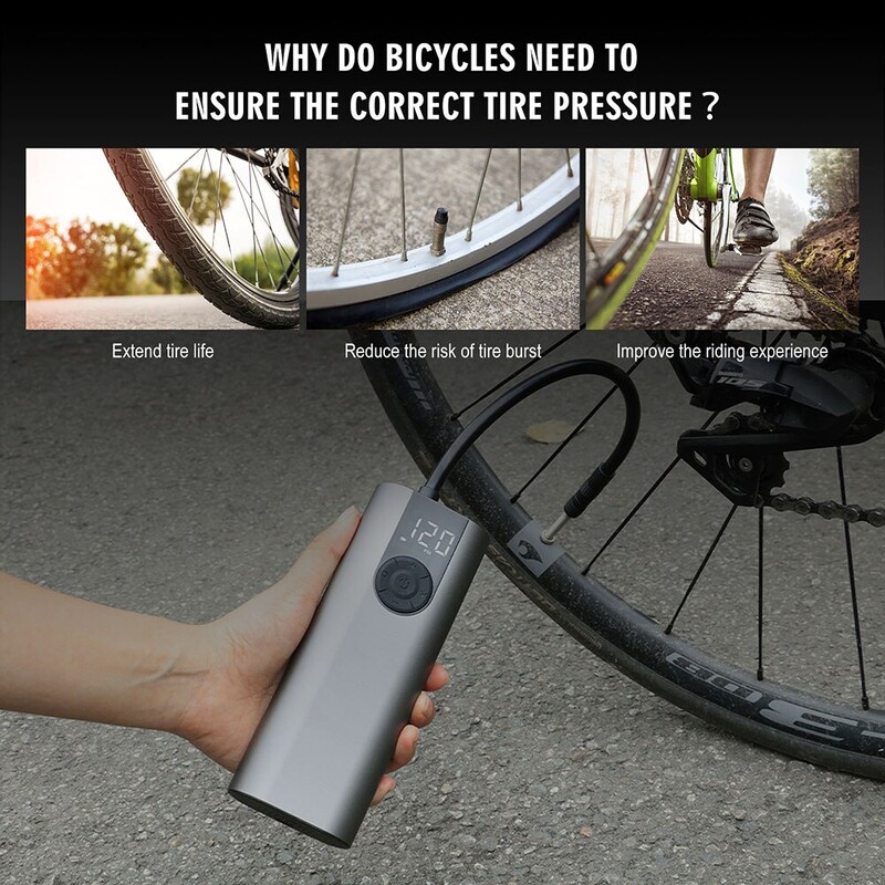 CYCPLUS A8 Zračni kompresor Električna pumpa za bicikle za automobil Pumpa za napuhavanje Visokotlačni dodaci za bicikle za Mtb motociklističke gume