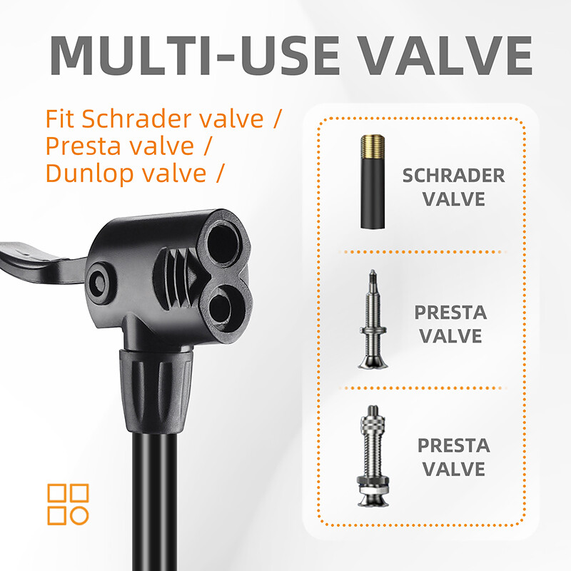 WEST BIKING Велосипедна помпа 160PSI Въздушна помпа под налягане с манометър Schrader/Presta/Dunlop Valve Inflator Househood Bike Ball Pump Tool Tool