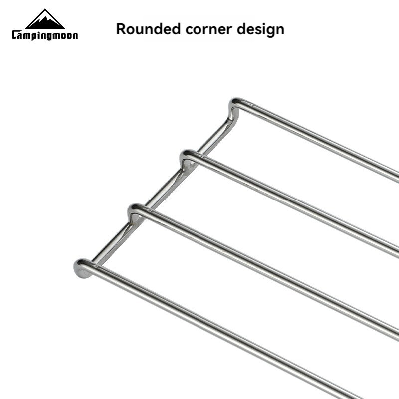 CAMPINGMOON āra ceļojumu kempings no nerūsējošā tērauda liela, vidēja un maza H sērijas ugunskura apsildes grila tīkls