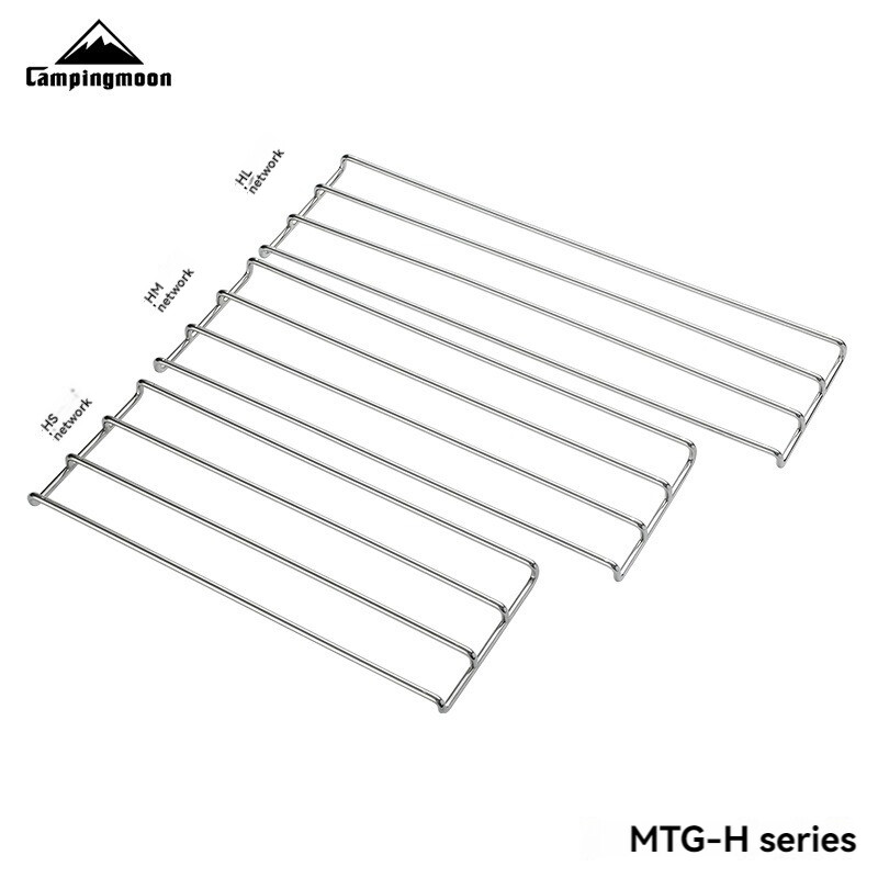 CAMPINGMOON āra ceļojumu kempings no nerūsējošā tērauda liela, vidēja un maza H sērijas ugunskura apsildes grila tīkls