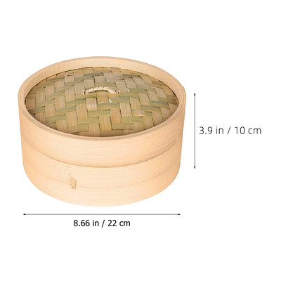 1 komplekts Bambusa tvaicētājs ar vāku Bambusa tvaicēšanas statīvs Ķīniešu pārtikas klimpu bulciņa tvaicējamā bambusa tvaicēšanas grozs gatavošanai