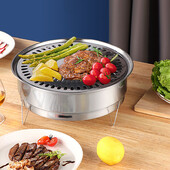 Кухненски прибори Външни скари за барбекю от неръждаема стомана Подвижна поставка за корейско барбекю за дворни кухненски аксесоари Поставка за грил