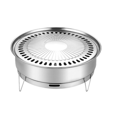 Кухненски прибори Външни скари за барбекю от неръждаема стомана Подвижна поставка за корейско барбекю за дворни кухненски аксесоари Поставка за грил