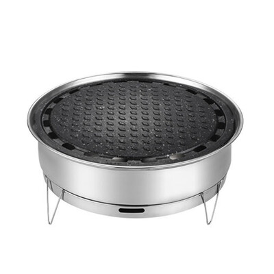 Кухненски прибори Външни скари за барбекю от неръждаема стомана Подвижна поставка за корейско барбекю за дворни кухненски аксесоари Поставка за грил