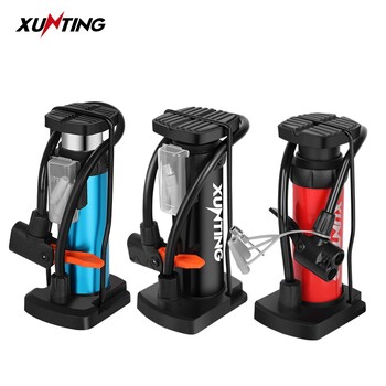 Xunting Bike Pump Mini φορητή ποδήλατο ποδήλατο με εξαρτήματα μανόμετρου που ταιριάζει στην αντλία αέρα ποδηλάτου Presta & Schrader Valve