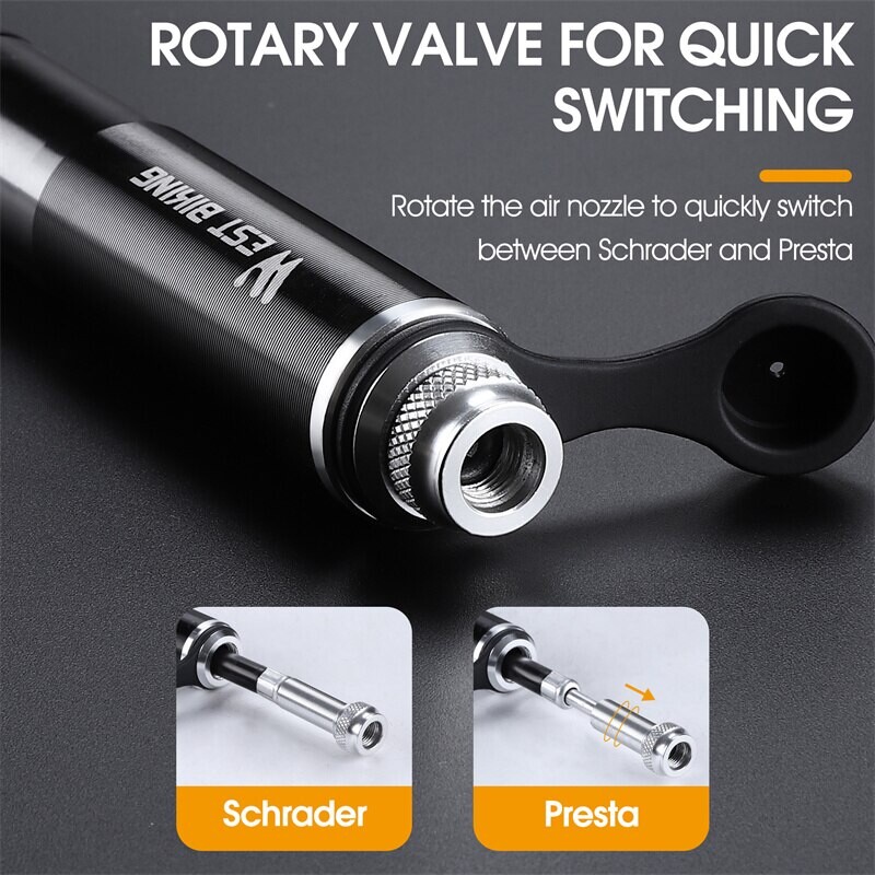 WEST BIKING Pumpa za bicikle s manometrom 160PSI Cestovna MTB biciklistička pumpa Presta Schrader crijevo Dodaci za napuhavanje zraka u gumama