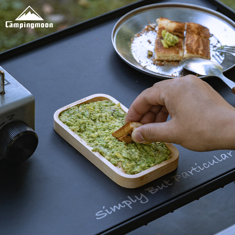 CAMPINGMOON Mini Fruit Camping Plank Pikniks Pārnēsājams bērzs Nekrāsots Divpusējs āra griešanas dēlis Dārzeņu dēlis