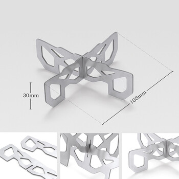Мини стойка за печка от неръждаема стомана Кръстосана стойка за печка за къмпинг на открито Стойка за стойка за печка за алкохол Основна скоба за духова горелка