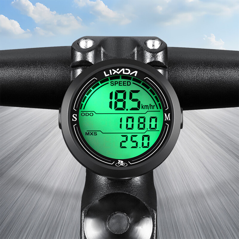 Lixada Žičani brzinomjer za bicikle Vodootporan biciklističko računalo okruglog oblika Pozadinsko osvjetljenje zaslona Ciklus Odometar Biciklistička oprema