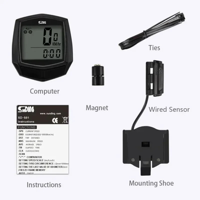 Bicikl Vodootporan Odometar Vožnja Biciklizam Brojač brzine Tablica kodova Digitalno LCD Računalo Štoperica Brzinomjer Dodaci za bicikl