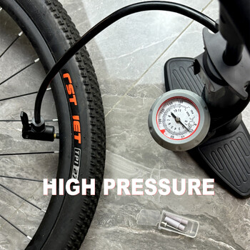 160 PSI High Pressure Sport Ball Floor Pump with Gauge: Bicycle Tire Pump - Air Pumps with Presta and Schrader Valve - Inflator