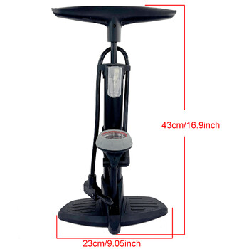 160 PSI High Pressure Sport Ball Floor Pump with Gauge: Bicycle Tire Pump - Air Pumps with Presta and Schrader Valve - Inflator