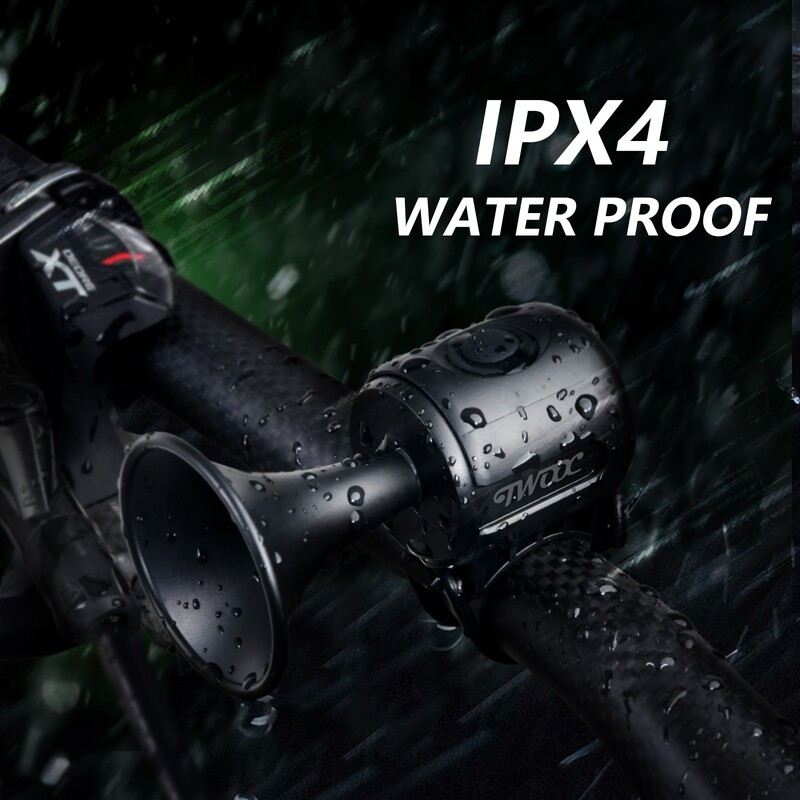 TWOOC velosipēda elektroniskais signāltaures skaļš brīdinājuma skaņa CR2032 akumulators 120dB IPX4 ūdensizturīgs, piemērots šosejas un kalnu velosipēdiem