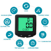 1PC Biciklističko računalo LCD Digitalni biciklistički odometar Brzinomjer Senzori Višenamjensko računalo Dodaci za bicikle Otporan na vodu