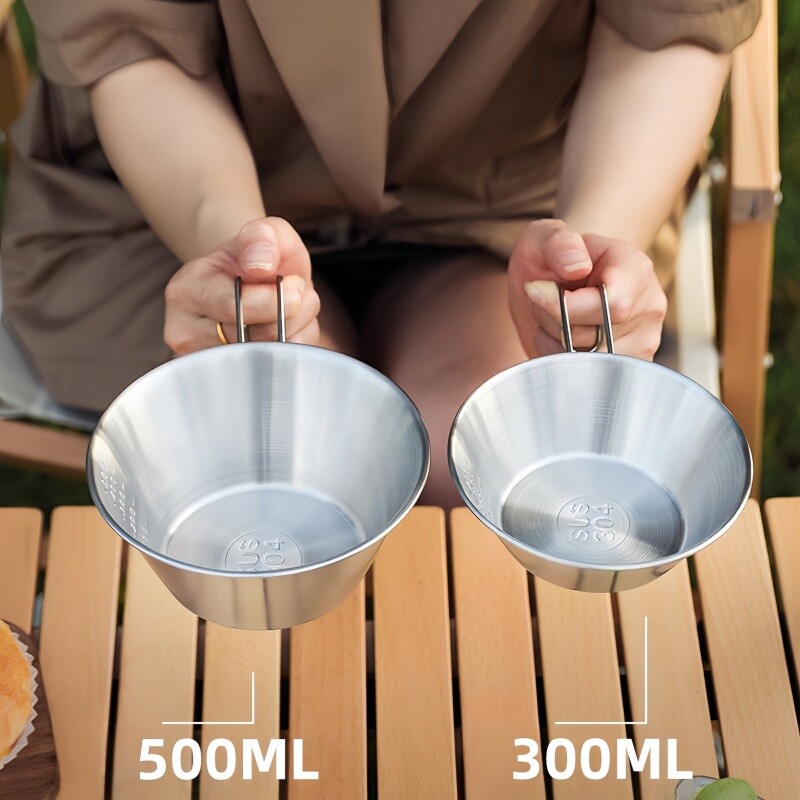 304 Nerūsējošā tērauda bļoda pretpiedeguma zupas bļoda liela ietilpība salātu trauks daudzfunkcionāls nometnes virtuves trauki pārnēsājams ceļojumu aprīkojums