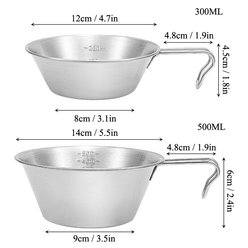 304 Nerūsējošā tērauda bļoda pretpiedeguma zupas bļoda liela ietilpība salātu trauks daudzfunkcionāls nometnes virtuves trauki pārnēsājams ceļojumu aprīkojums